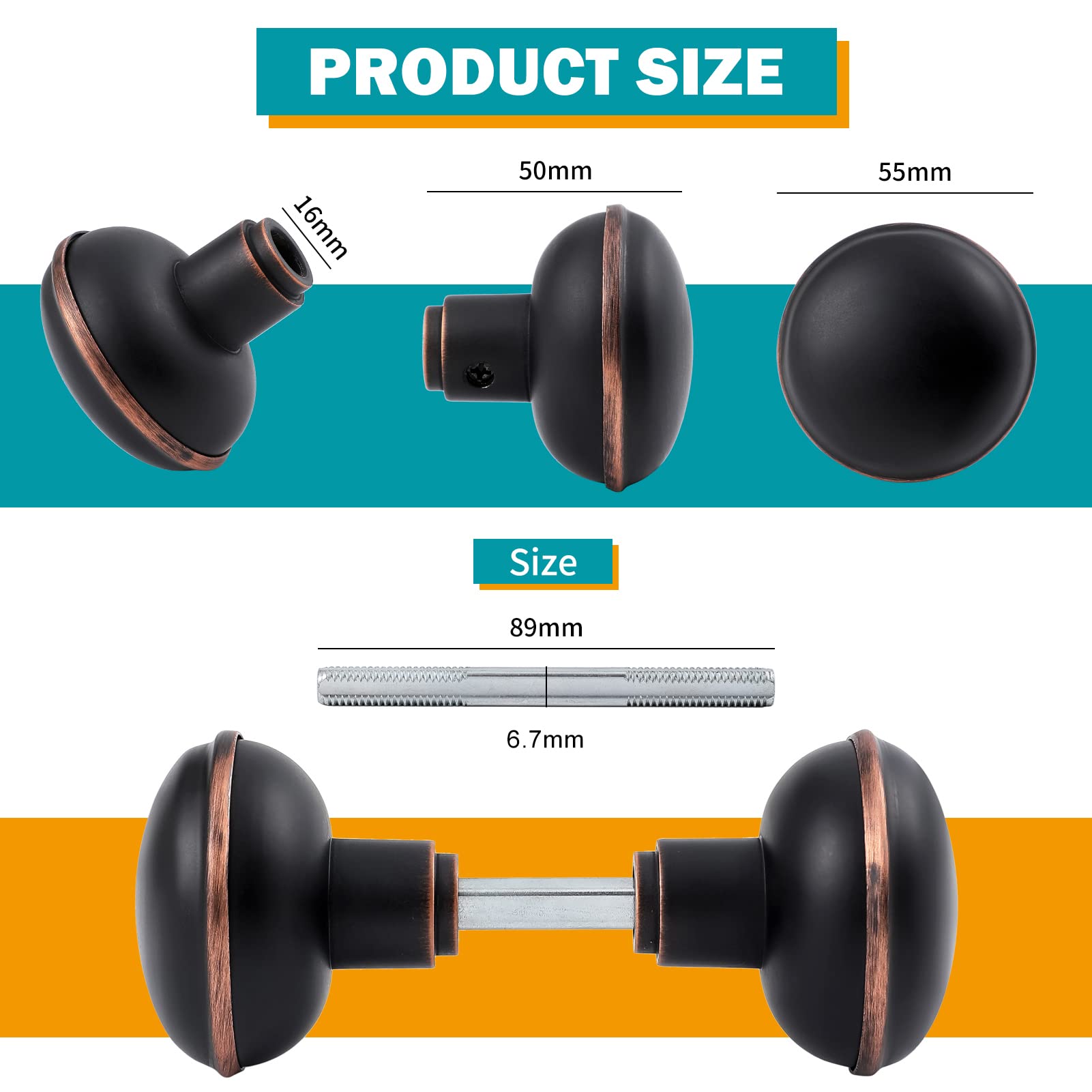 Amazon | newliplace ヴィンテージスタイルドアノブセット スピンドル